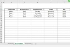 Die Kundenliste + Excel Vorlage Kundenverwaltung