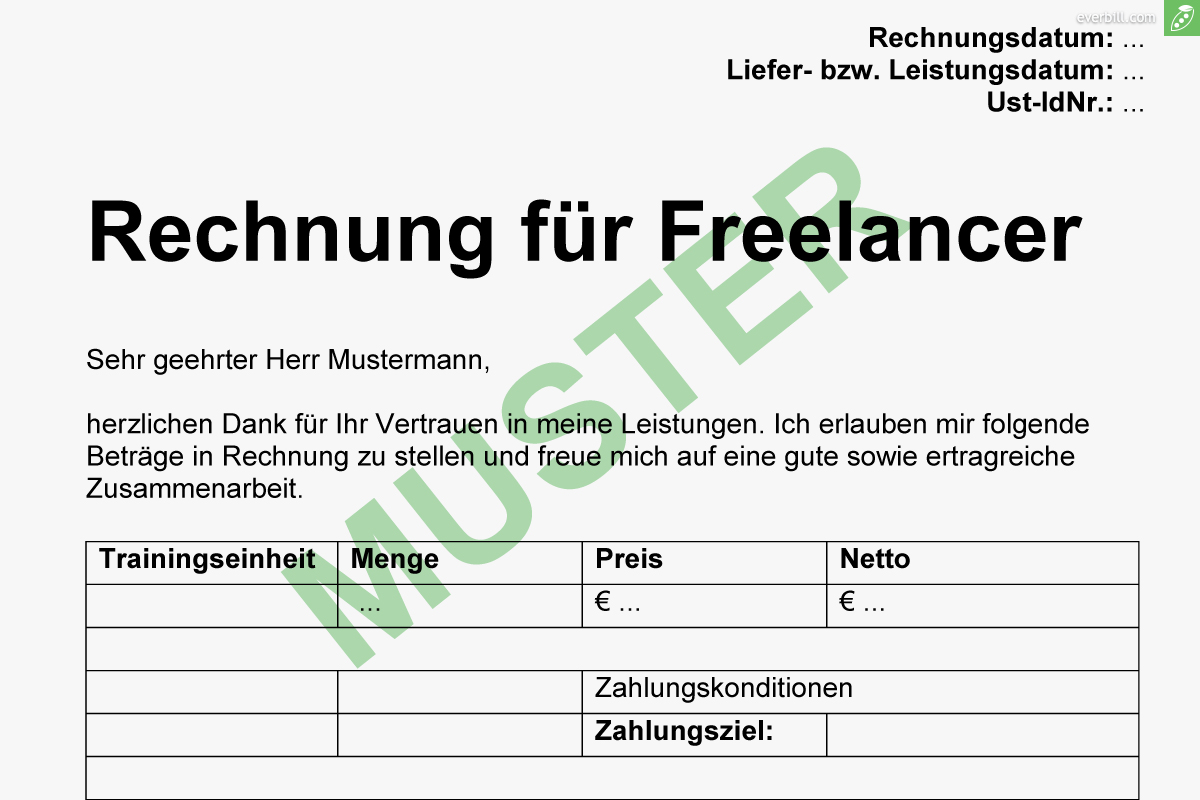 Freelancer Rechnung Muster Beispiel Information