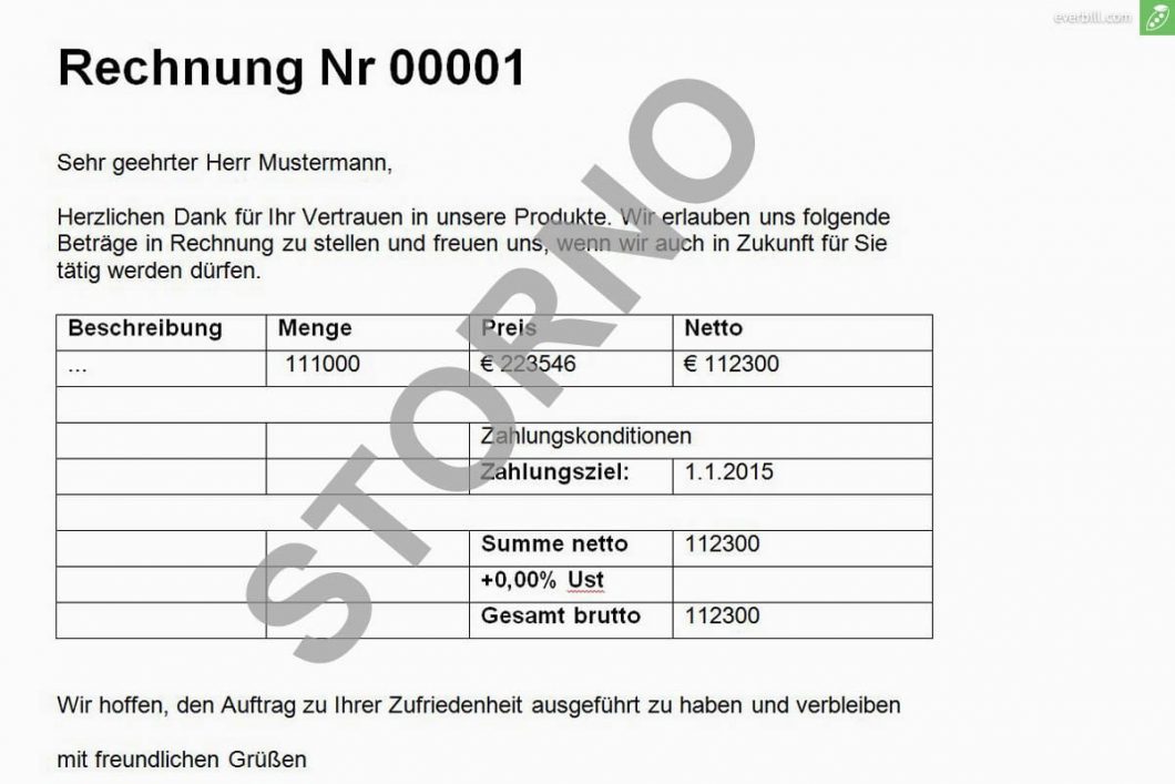 Rechnung Stornieren - Der Buchhalterisch Korrekte Weg - Rechnung ...